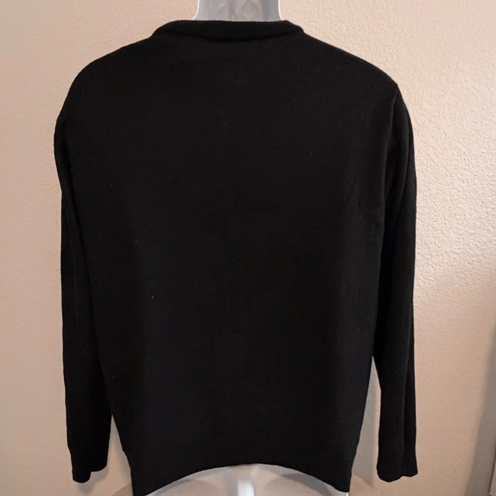 Hart Schaffner Marx Mens 2XT Black Extra Fine Merino Wool Crewneck Sweater - Picture 2 of 8